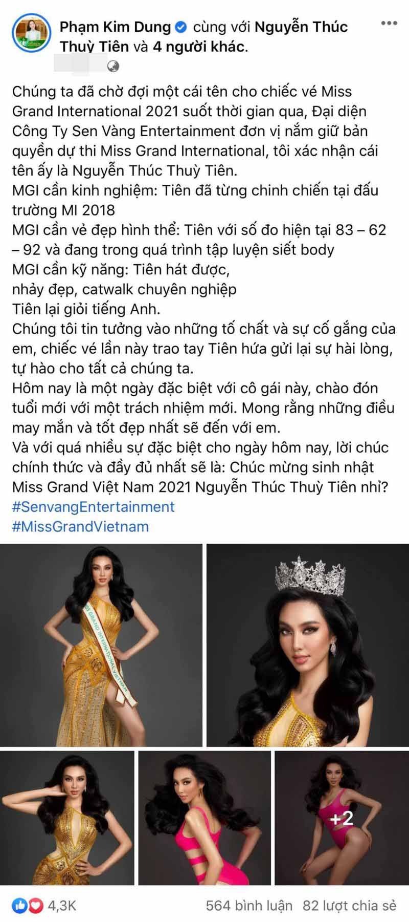 Thuỳ Tiên thi Miss Grand 2021, body hừng hực nhưng vướng “phốt”, CĐM phản ứng dữ dội - 1