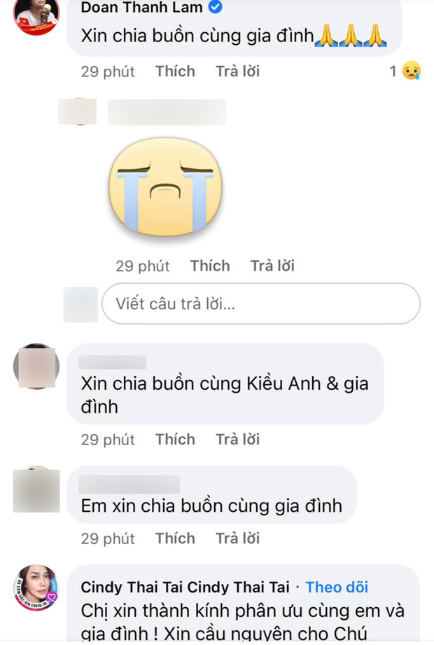 Diva Thanh Lam và Cindy Thái Tài gửi lời chia buồn tới gia đình Hoa hậu Hà Kiều Anh