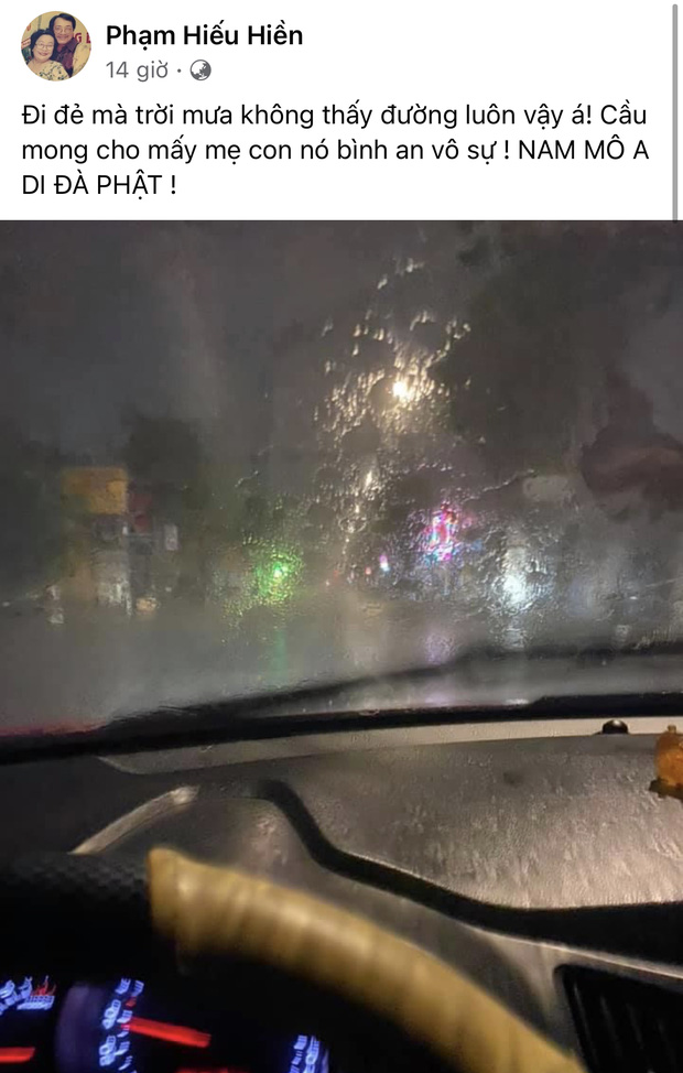 Hiếu Hiền gây lo lắng khi thông báo vợ chuyển dạ và phải nhập viên sinh nở trong ngày TP.HCM có mưa to, gió lớn