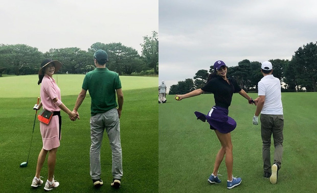 Lee Hye Young và chồng cùng chơi golf - môn thể thao quý tộc