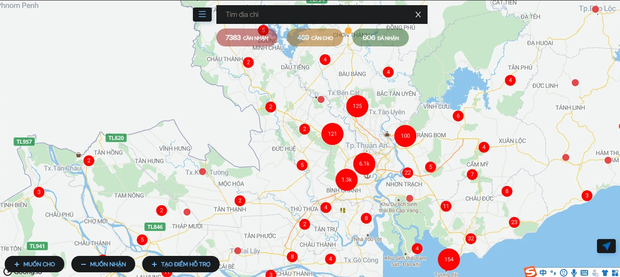 Ứng dụng giúp đỡ cho các hoàn cảnh khó khăn với chi chít những yêu cầu hỗ trợ của người dân