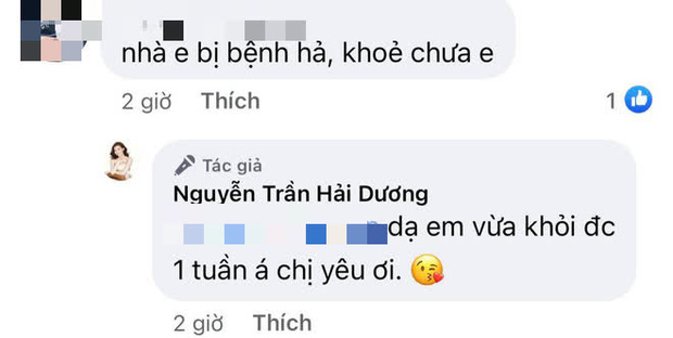 Hoa hậu Hải Dương cho biết cả gia đình đã hồi phục được 1 tuần nhưng nay mới báo tin lên MXH