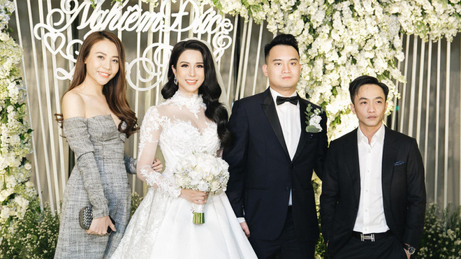 Hôn lễ của Diệp Lâm Anh và Đức Phạm có nhiều ngôi sao khủng như: Hoa hậu Kỳ Duyên, Cường Đô La, Đàm Thu Trang,... đến tham dự