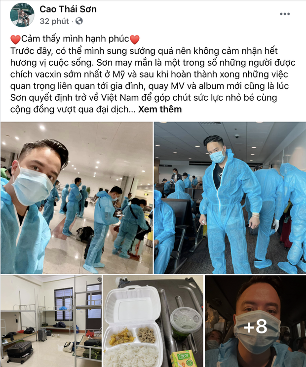 Cao Thái Sơn thông báo đã hạ cánh an toàn sau chuyến bay từ Mỹ về Việt Nam