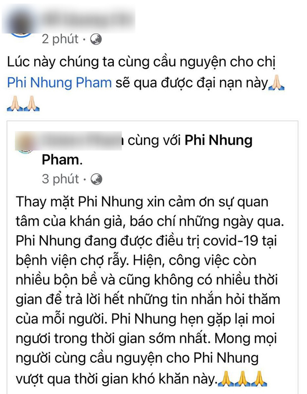 đại diện Phi Nhung lên tiếng xác nhận nữ ca sĩ nhiễm Covid-19, hiện đang điều trị tại bệnh viện Chợ Rẫy