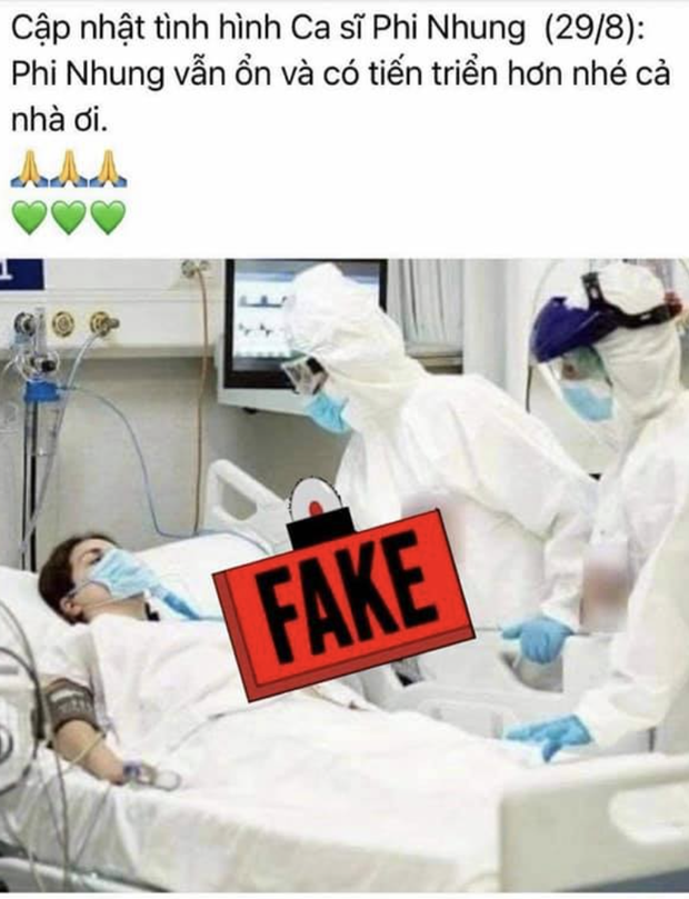 Anh cho biết trên MXH đang xuất hiện một số tin giả, nói Phi Nhung đã khoẻ