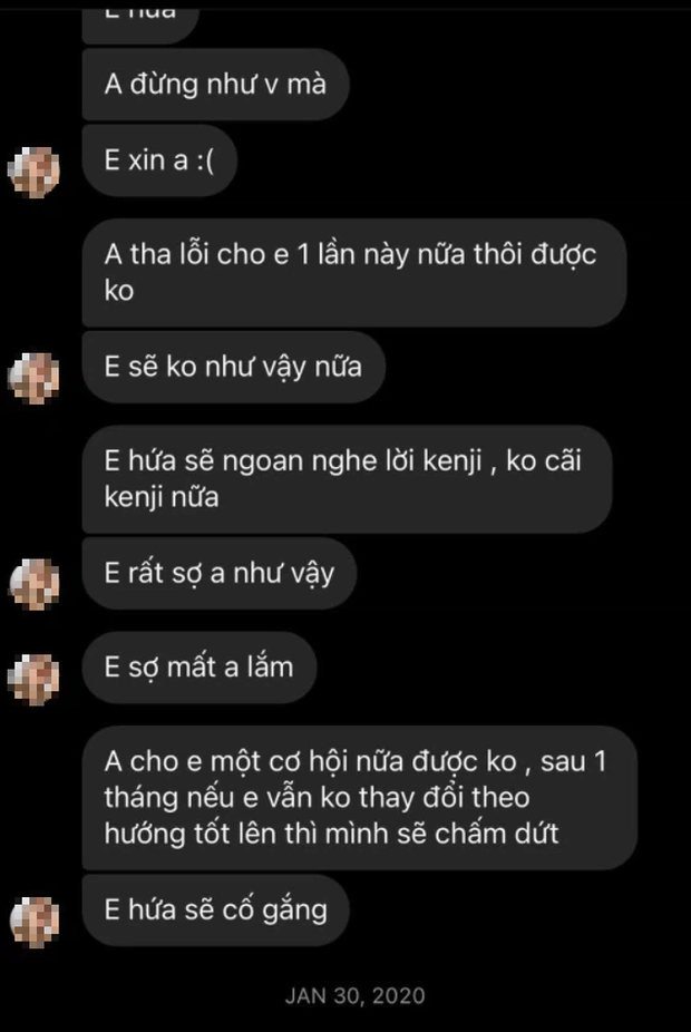 Loạt tin nhắn chứng tỏ Kenji vốn chưa từng có quan hệ yêu đương và đã chấm dứt qua lại với cô gái này từ lâu