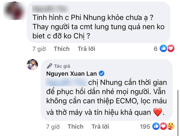 Xuân Lan cho biết ca sĩ Phi Nhung đang dần hồi phục và có tín hiệu khả quan sau 4 ngày chuyển viện điều trị Covid-19