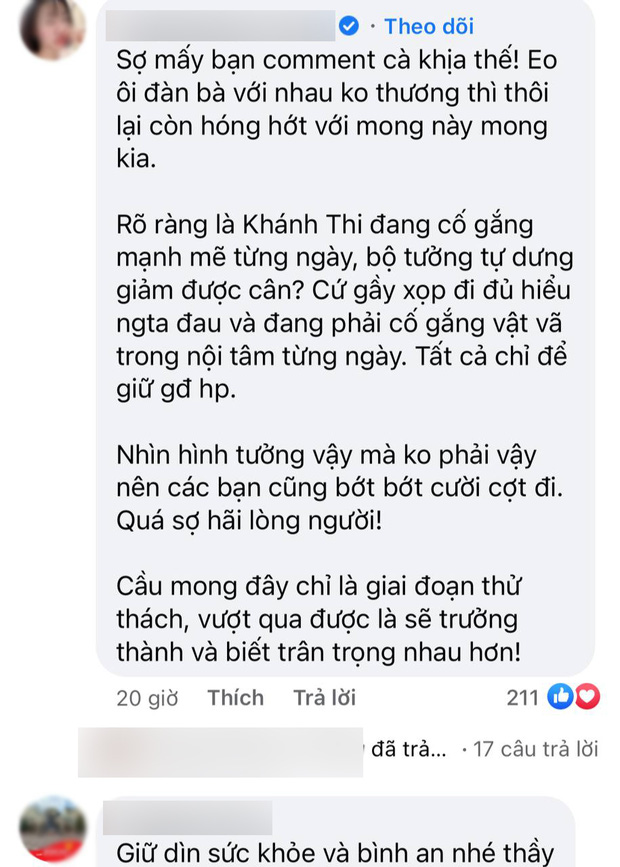 Nhiều dân mạng bênh vực Khánh Thi - Phan Hiển và mong cả hai sẽ vượt qua sóng gió để hạnh phúc hơn