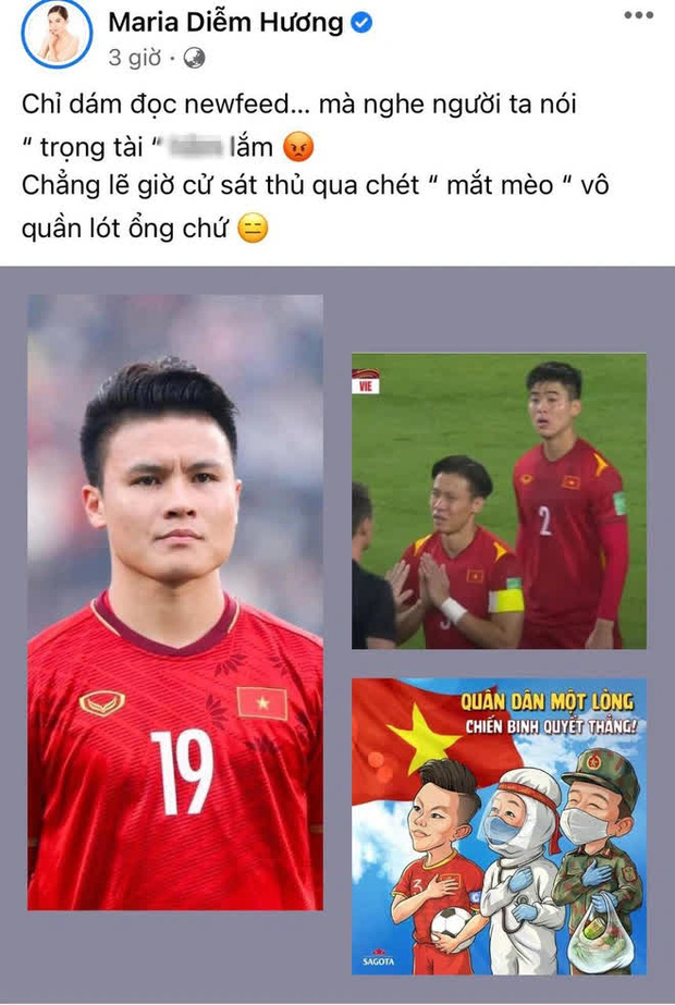 Hoa hậu Diễm Hương cũng bày tỏ bức xúc nhưng cách thể hiện lại hơi quá khích