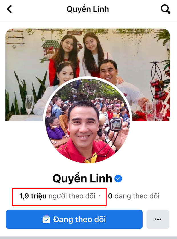 NS Quyền Linh có 1,9 triệu lượt theo dõi trên Fanpage chính thức