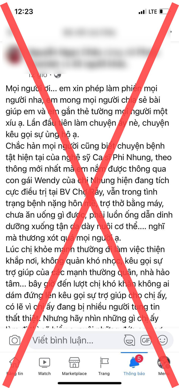 Thông tin người thân đại diện gia đình kêu gọi tiền cho Phi Nhung là lừa đảo, người hâm mộ nên cẩn trọng
