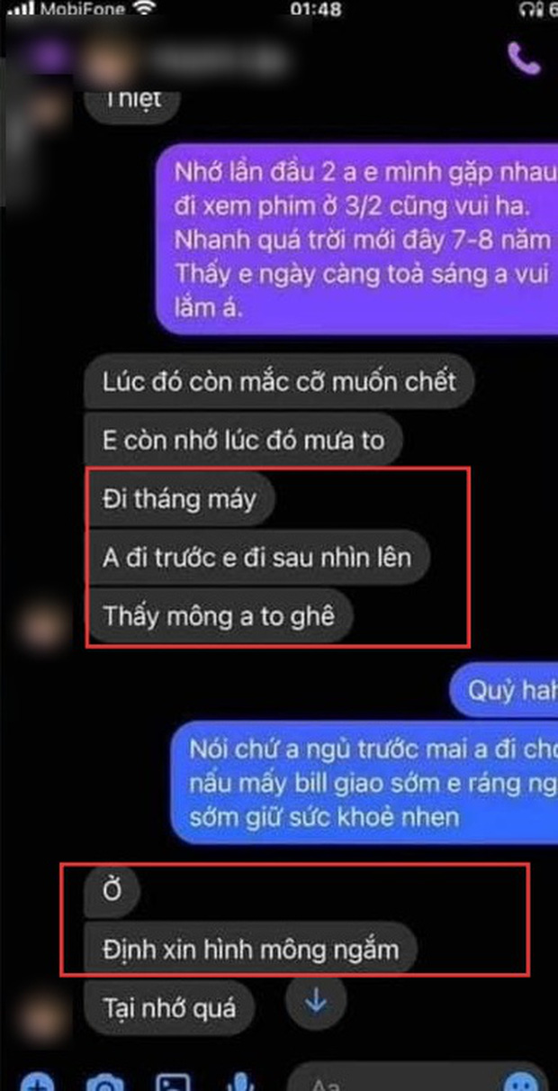 Rộ tin nhắn được cho là từ phía danh hài L gạ gẫm xin ảnh mông của người đàn ông khác để ngắm cho đỡ nhớ