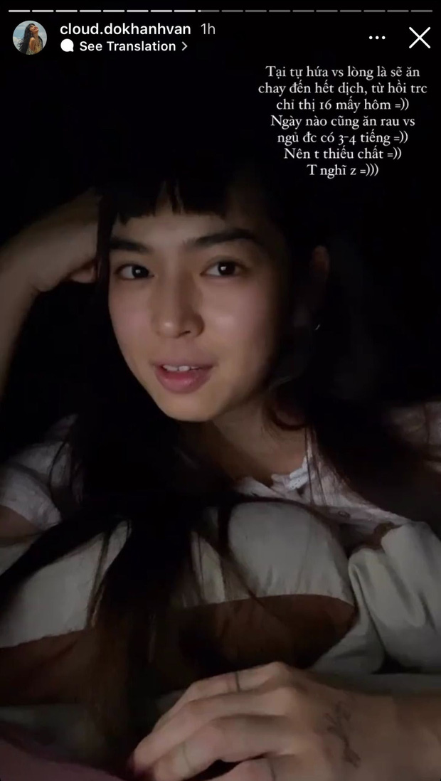 Lí do đột nhiên đổ bệnh được nữ diễn viên chia sẻ là do ngày nào cũng chỉ ăn rau và ngủ rất ít