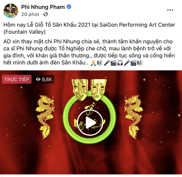 Facebook chính chủ của Phi Nhung có động thái mới trước ngày giỗ Tổ