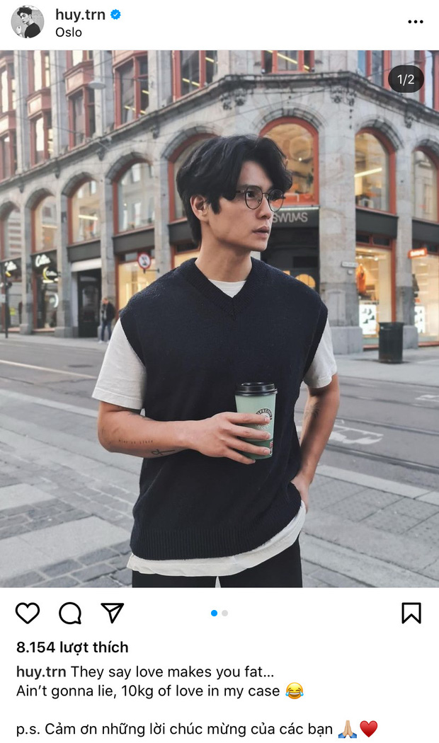 CEO Huy Trần pose dáng tương tự tại thủ đô Na Uy, anh chàng cũng không quên cảm ơn mọi người vì những lời chúc mừng
