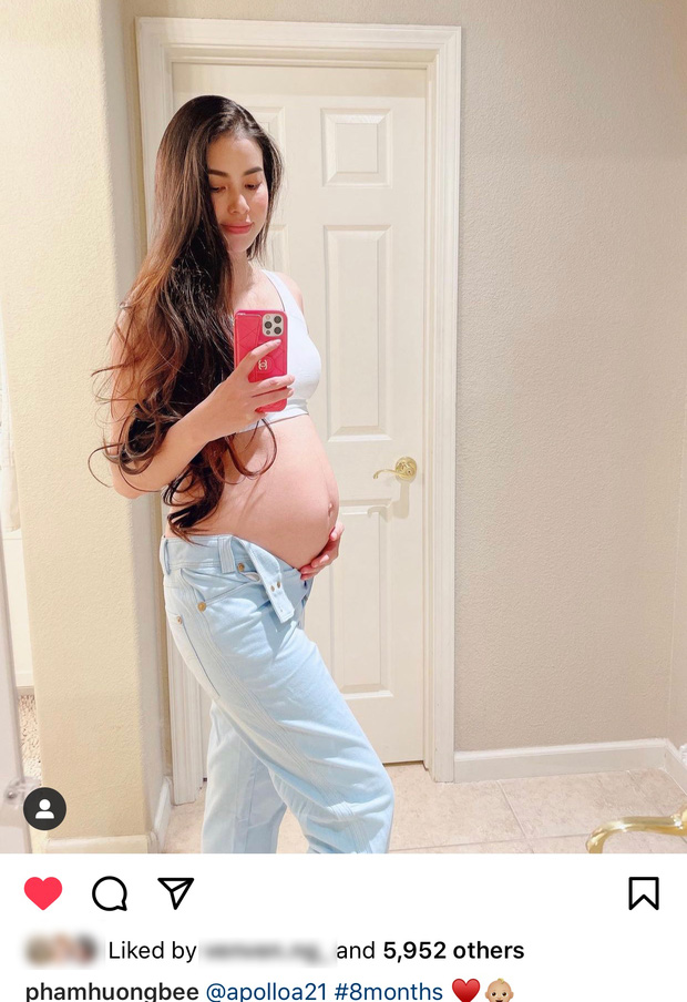 Mang bầu tháng thứ 8 nhưng Phạm Hương vẫn giữ được nhan sắc 