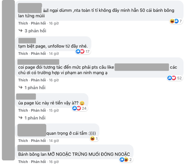 Phản ứng của khán giả dưới bài đăng ảnh ghép nhằm mục đích câu like của Fanpage này