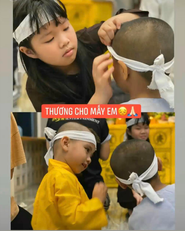 Các con của ca sĩ Phi Nhung đội tang trước bàn thờ mẹ, ánh mắt thơ ngây và biểu cảm hồn nhiên trước mất mát khiến khán giả đau lòng