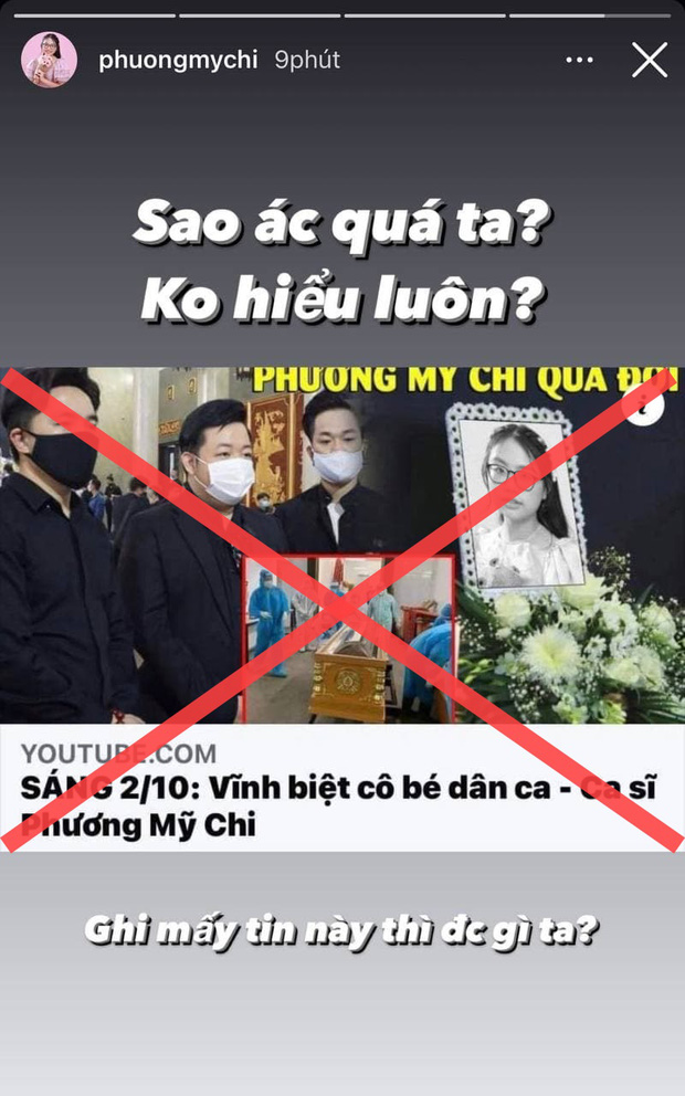 Phương Mỹ Chi bức xúc vì bị tung tin đã qua đời vào sáng ngày 2/10