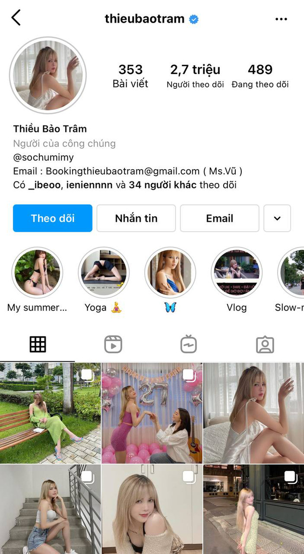 Tuy nhiên đến sáng nay 6/10, nữ ca sĩ chỉ còn theo dõi 489 người và để lại 353 bức ảnh
