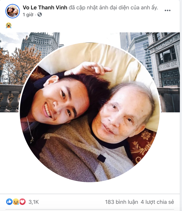 Con trai ruột NS Hoài Linh đổi ảnh đại diện bên ông nội ngay sau khi hay tin ông qua đời