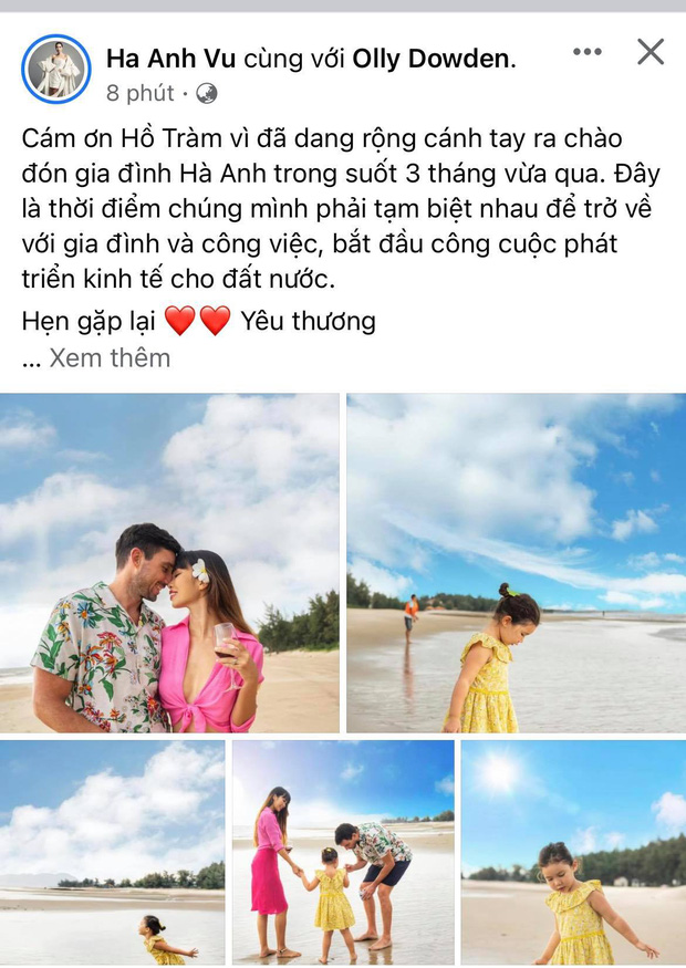 Siêu mẫu Hà Anh cũng kết thúc 3 tháng tránh dịch ở Vũng Tàu để trở về TP.HCM tiếp tục công việc