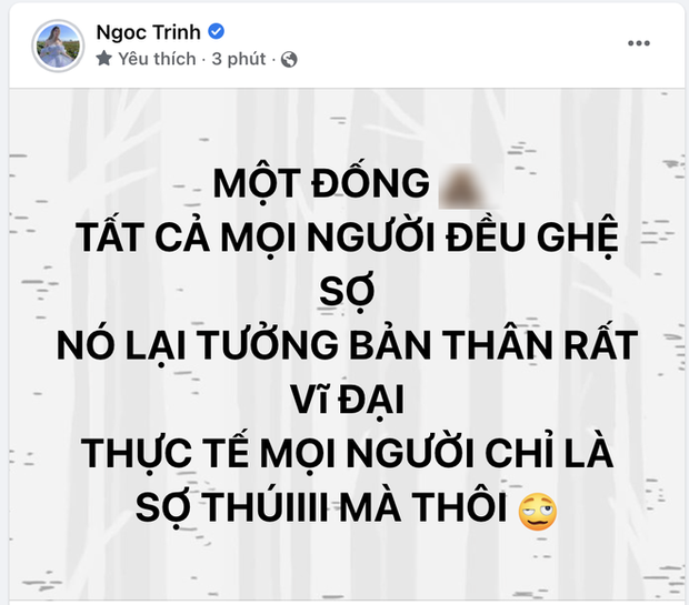 Không chịu thua, Ngọc Trinh liền lên tiếng đáp trả ai đó về ồn ào gọi tên mình
