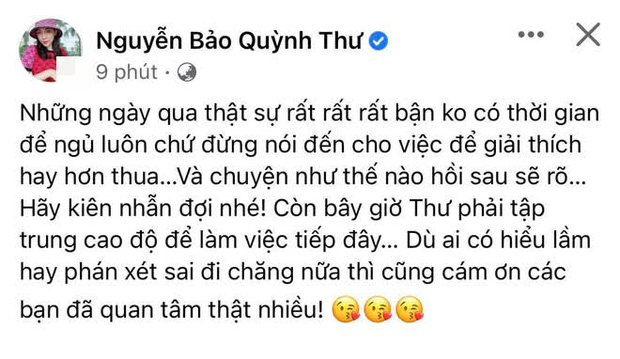Quỳnh Thư chính thức lên tiếng sau vài ngày bị bắt gặp sánh đôi thân mật bên chồng Diệp Lâm Anh