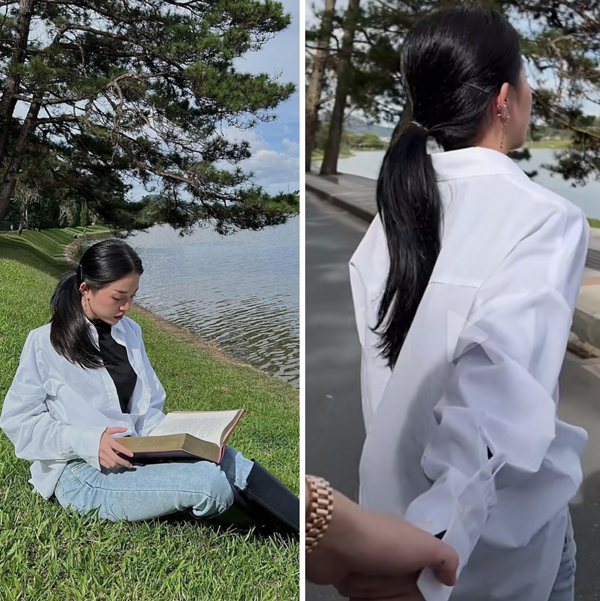 Linh Ngọc Đàm tay trong tay bên 