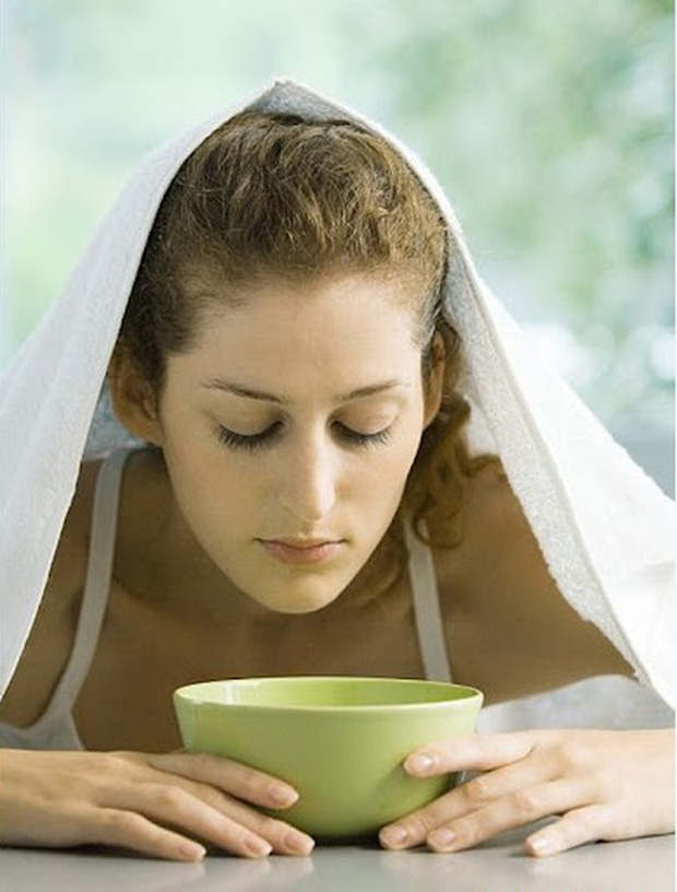 Phương pháp xông bằng hơi nước ấm được chuyên gia khuyến khích