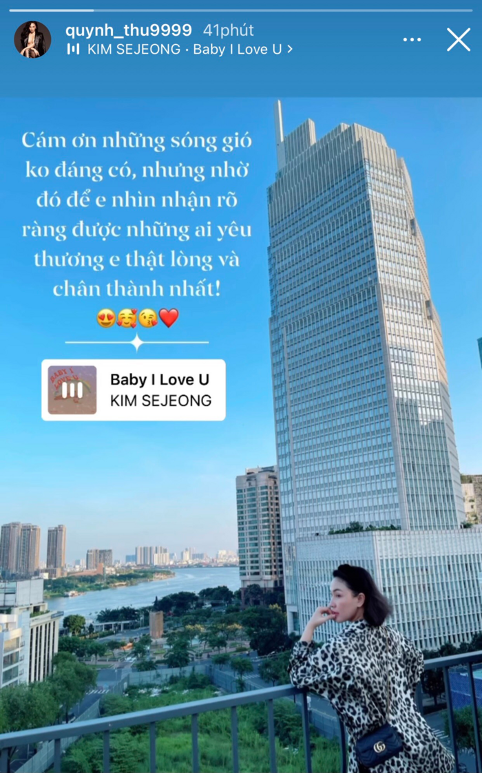 Quỳnh Thư cảm ơn ai đó: 