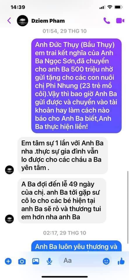 Quản lý Phi Nhung phản hồi về số tiền 500 triệu bầu Thụy trao tặng.