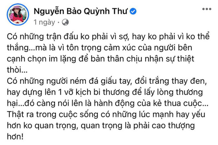 Quỳnh Thư lên tiếng về chuyện bị đồn là 