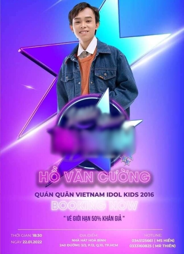 Hồ Văn Cường tham gia sự kiện âm nhạc tại TP.HCM vào tháng 1/2022