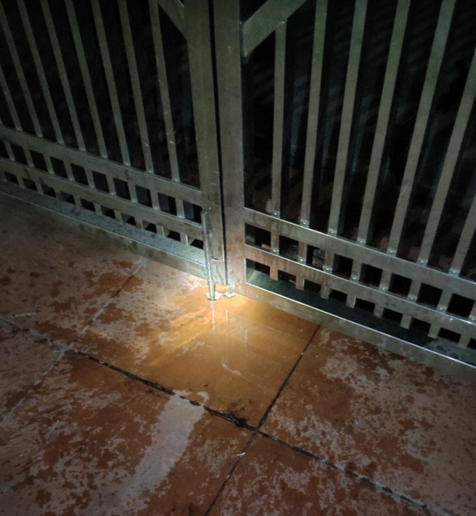 Để đe dọa Tuyền hắt 1 cốc a-xít vào cổng nhà bố để chị Tr.