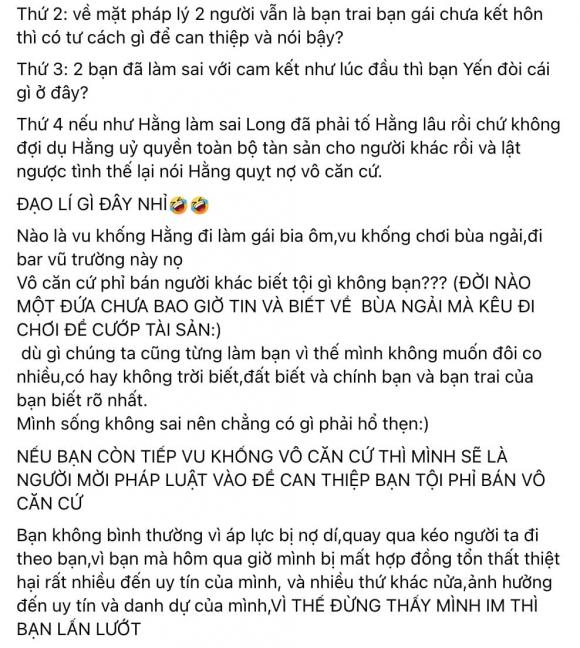 Trà Ngọc Hằng kể rõ ràng cụ thể câu chuyện giữa mình và Oanh Yến cùng bạn trai