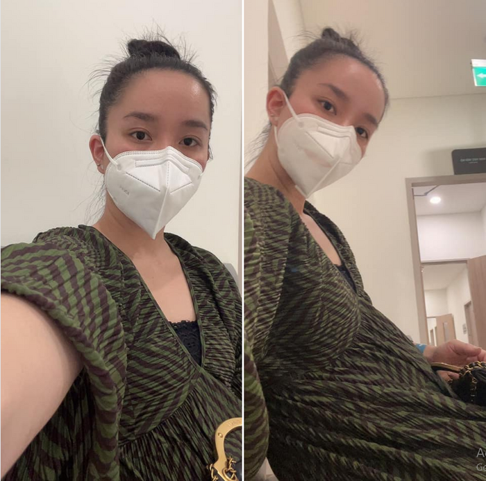 Hình ảnh Quỳnh Quỳnh đi khám thai.