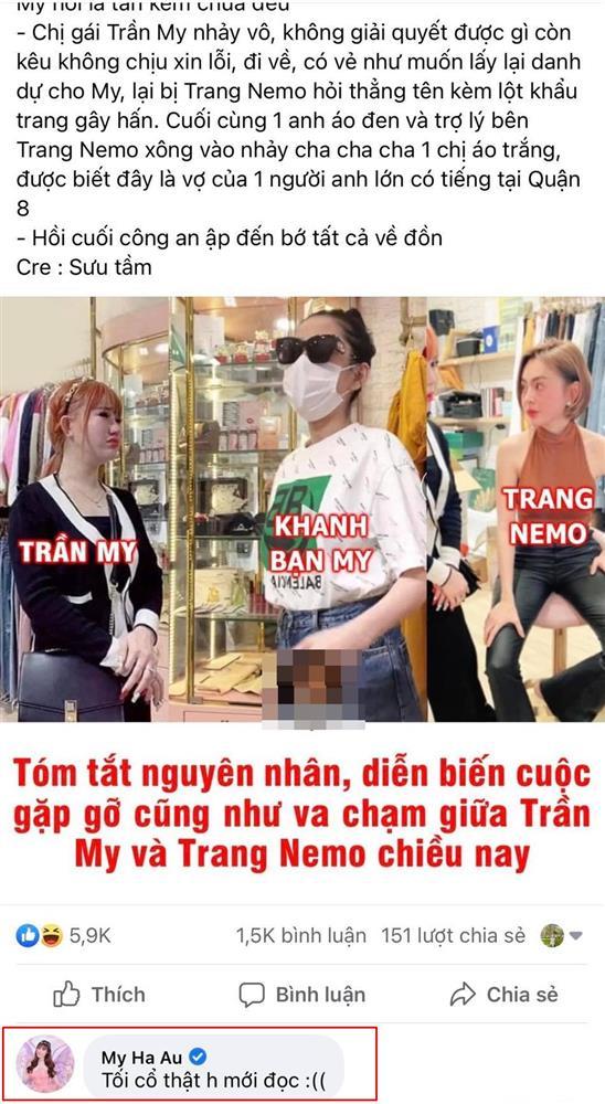 Bình luận gây chú ý của Âu Hà My.