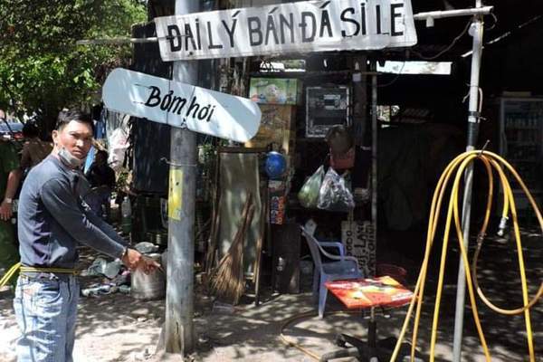 Hiện trường nơi Của và nạn nhân ngồi uống rượu rồi xảy ra mâu thuẫn. Ảnh: Công an Vũng Tàu