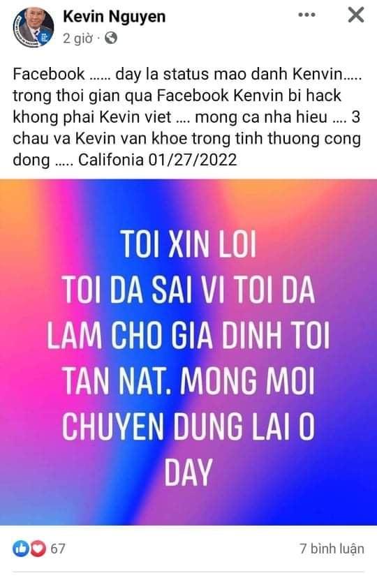 Thắm Bebe cho rằng chồng nuốt lời xin lỗi do chính anh viết. Cô phủ nhận chuyện kiểm soát Facebook chồng.