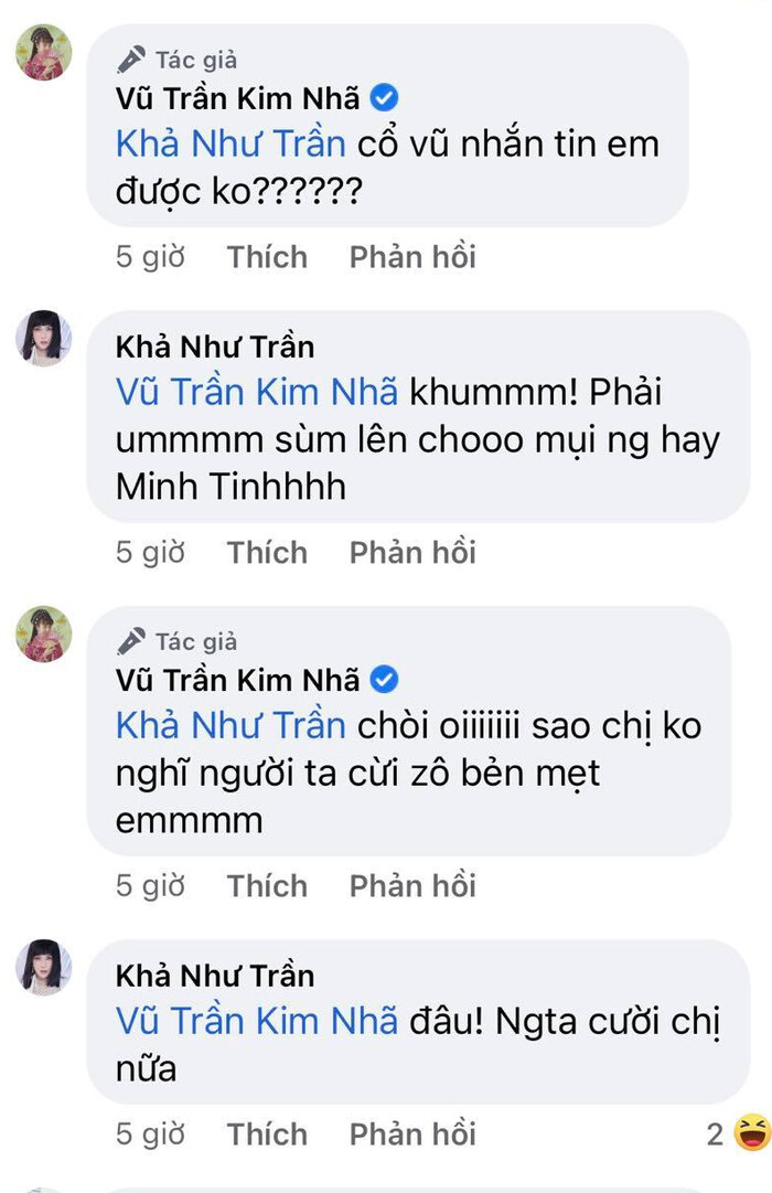 Khả Như và Kim Nhã tương tác vô cùng vui vẻ, trái ngược với những đồn đoán của dân mạng trước đó.