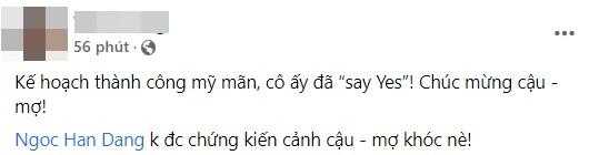 Thông báo từ người bạn thân thiết của cặp đôi.