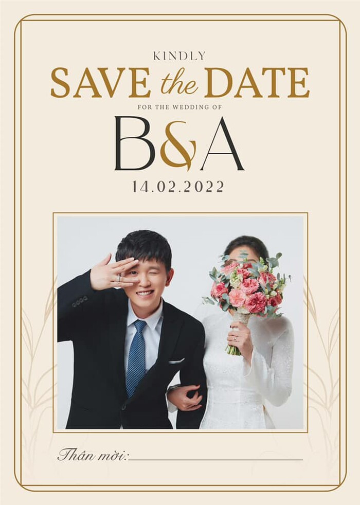 Thiệp cưới B Ray vừa chia sẻ.