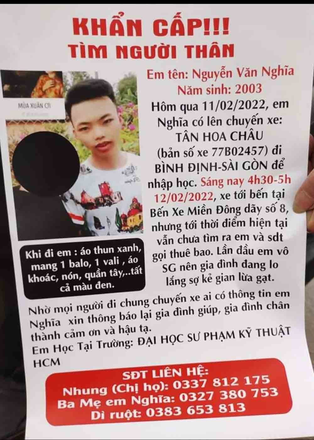 Sinh viên Trường ĐH Sư phạm Kỹ thuật TP.HCM mất tích có học lực kỳ I loại giỏi