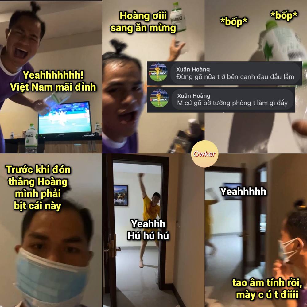 Trong số đó bình luận được chú ý nhất là của cầu thủ Xuân Hoàng khi khéo léo “khịa” lại màn ăn mừng quá khích của Quang Nho khi U23 Việt Nam thắng U23 Đông Timo: “Nhà này có đập vào bờ tường sang phòng bên cạnh được không?”