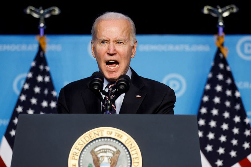 Tổng thống Mỹ Joe Biden phát biểu tại Hội nghị quốc gia đảng Dân chủ ở Washington hôm 10/3. Ảnh: Reuters 