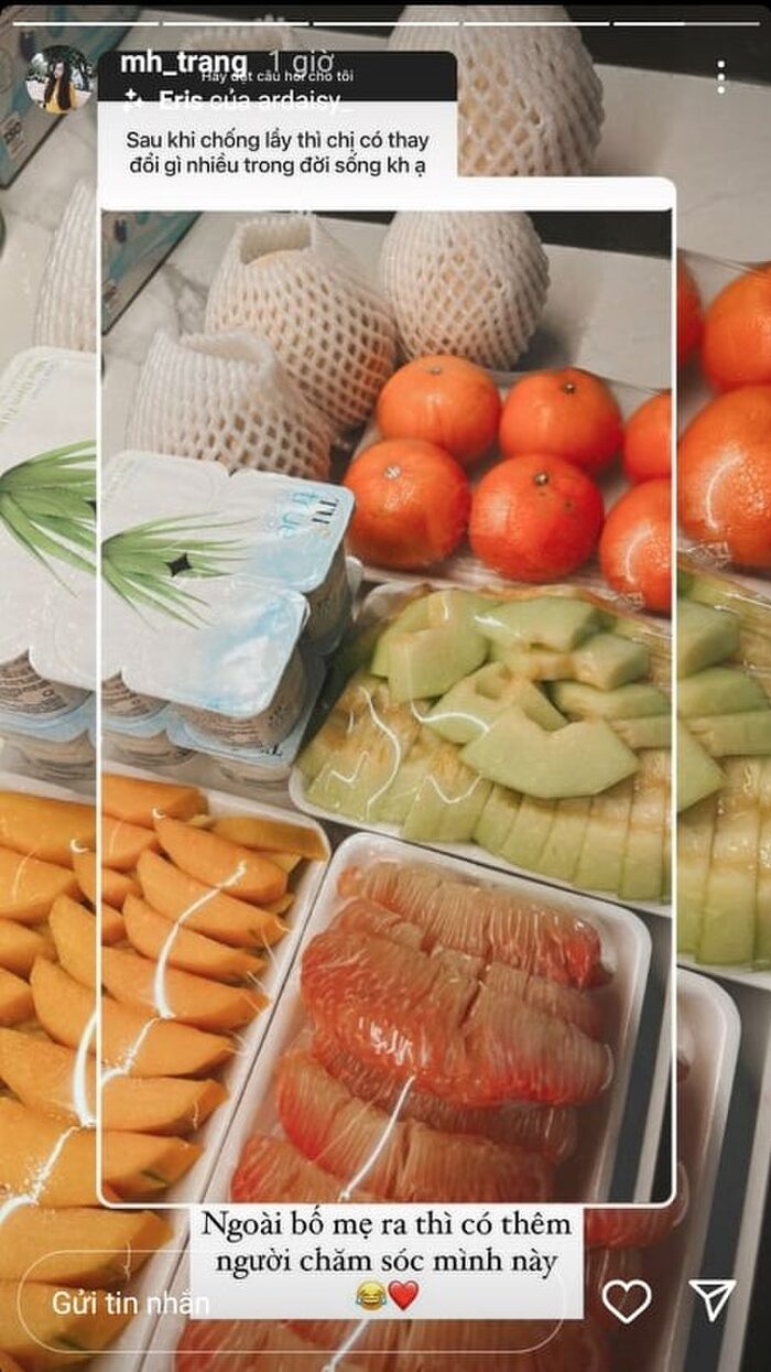 Hình ảnh được bà xã Hà Đức Chinh đăng tải trên story tại Instagram cá nhân