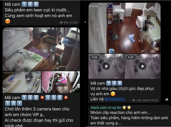 Những màn giới thiệu, rao bán các clip từ việc hack camera gia đình. Ảnh: Infonet