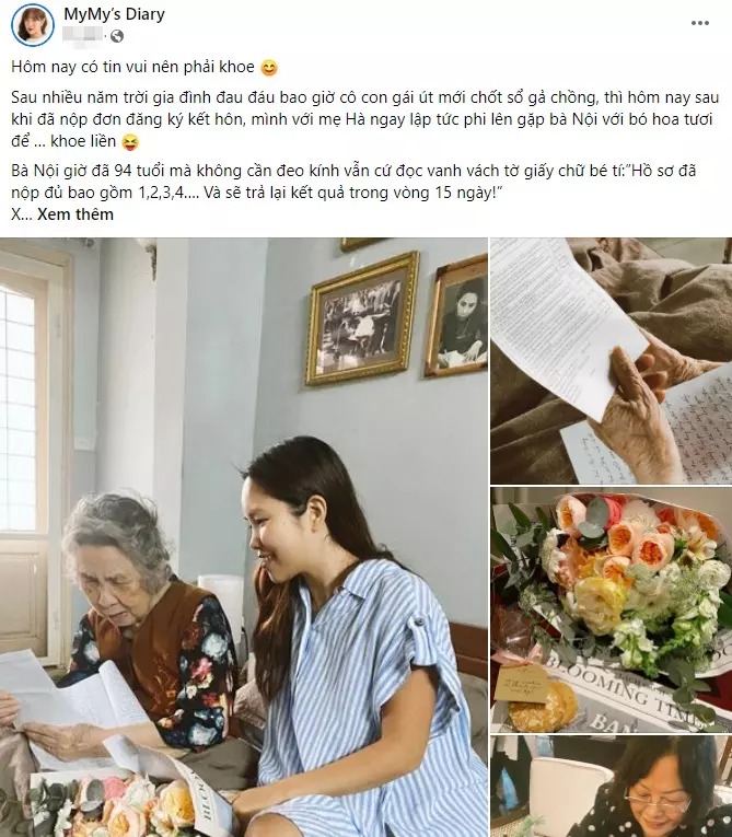 Hà My khoe bà đăng ký kết hôn với bạn trai Tây.